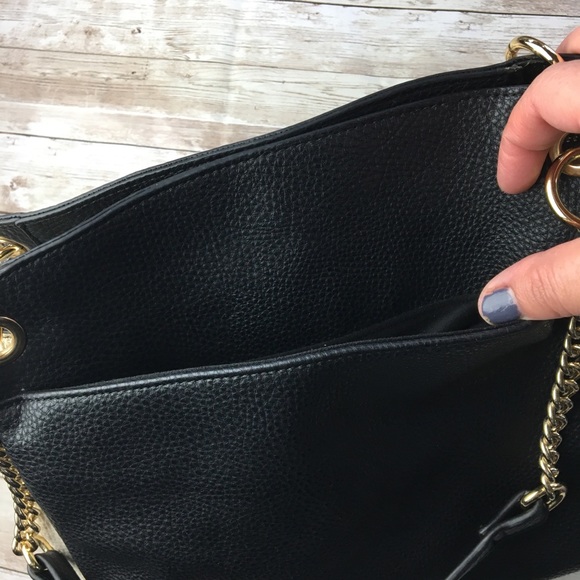 Steve Madden Quilted  Cream & Black Shoulder Purse - Picture 5 of 14